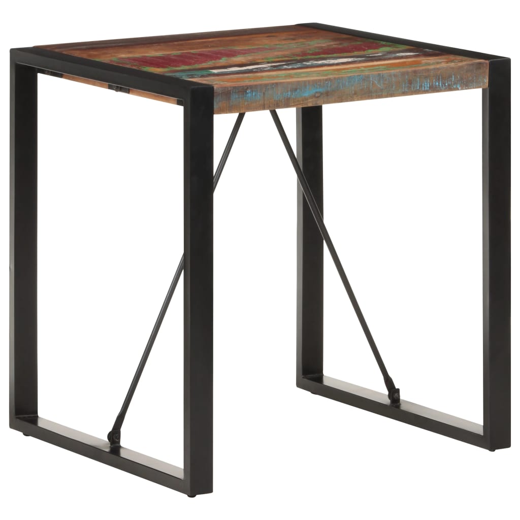 Mesa de jantar 70x70x75 cm madeira recuperada maciça