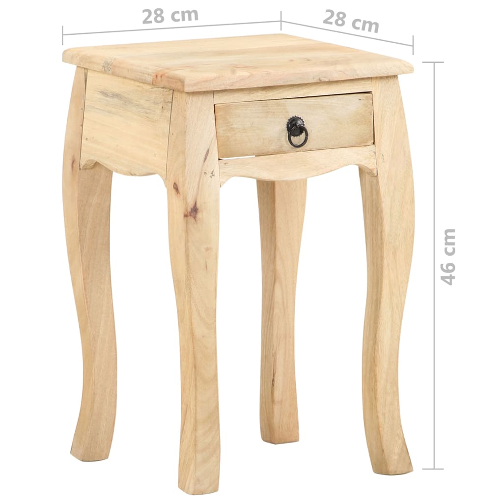 Mesa de cabeceira 28x28x46 cm madeira de mangueira maciça