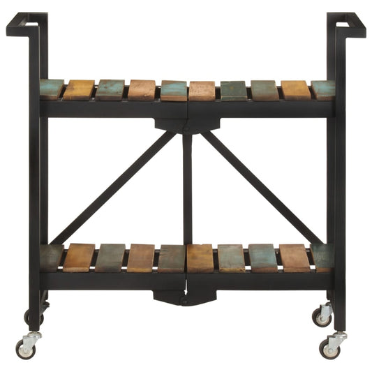 Carrinho de cozinha 87x36x81 cm madeira recuperada maciça