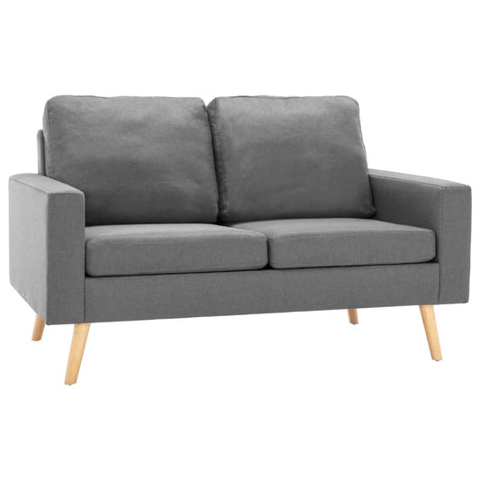 2 pcs conjunto de sofás tecido cinzento-claro