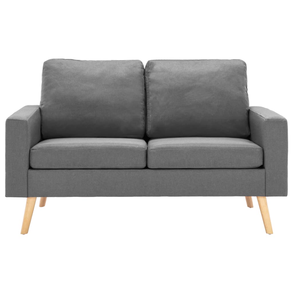 2 pcs conjunto de sofás tecido cinzento-claro
