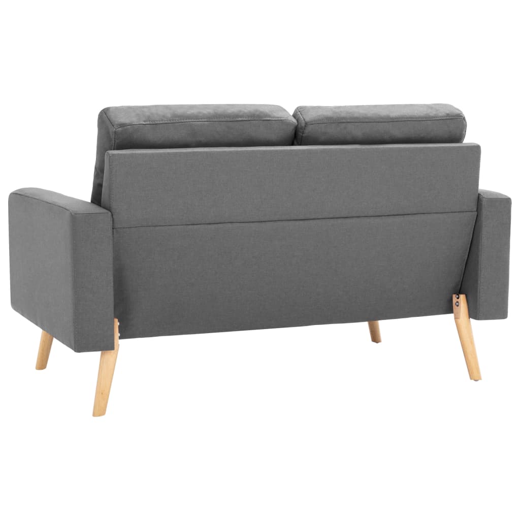 2 pcs conjunto de sofás tecido cinzento-claro