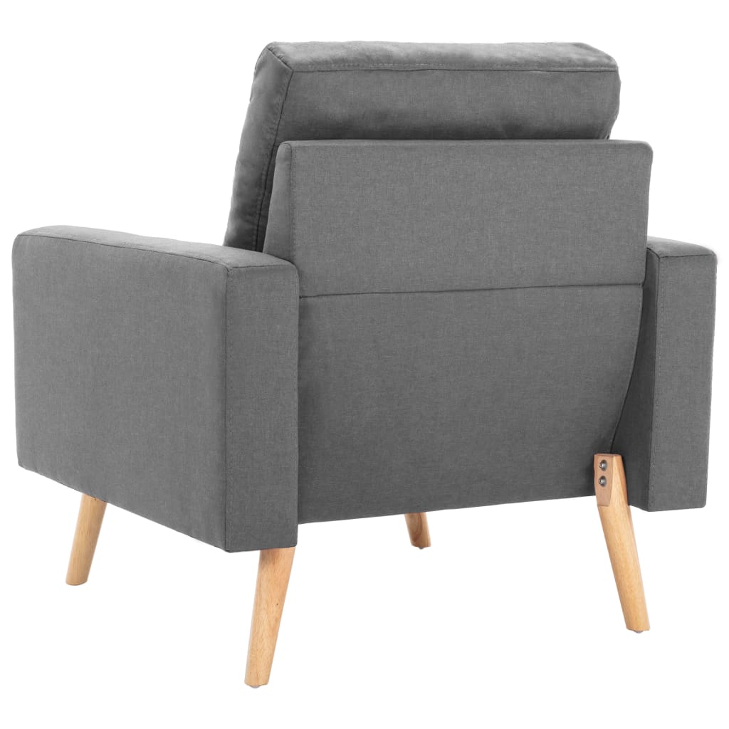 2 pcs conjunto de sofás tecido cinzento-claro