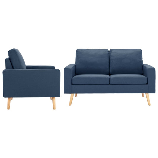 2 pcs conjunto de sofás tecido azul