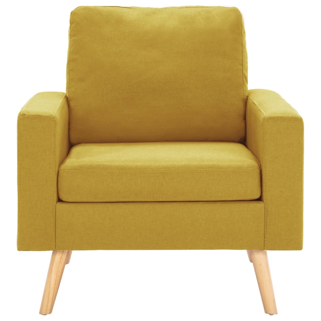 2 pcs conjunto de sofás tecido amarelo