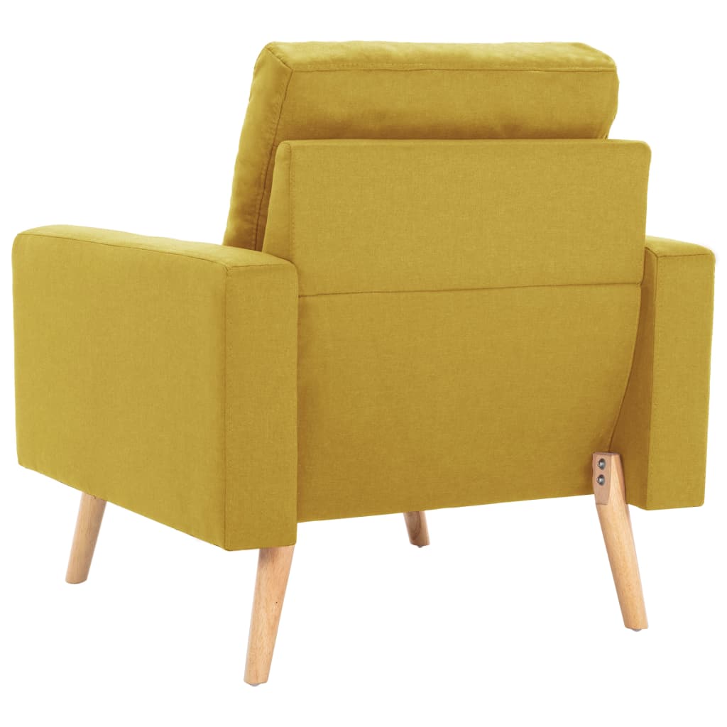 2 pcs conjunto de sofás tecido amarelo