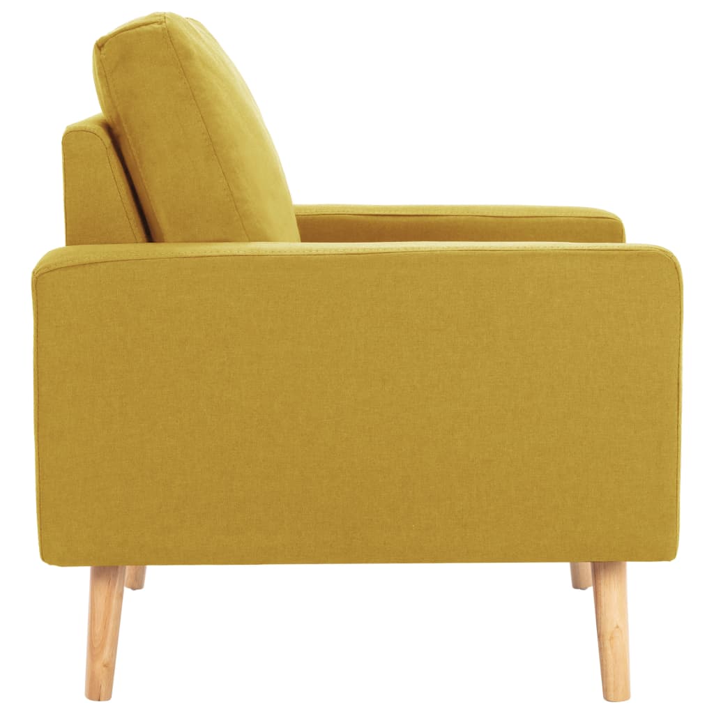 2 pcs conjunto de sofás tecido amarelo