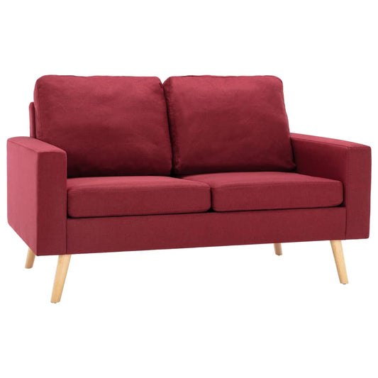 2 pcs conjunto de sofás tecido vermelho tinto