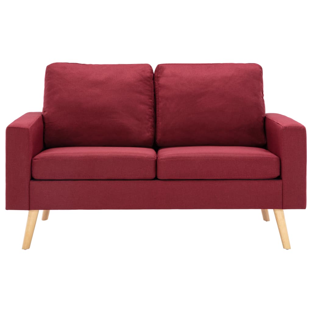 2 pcs conjunto de sofás tecido vermelho tinto