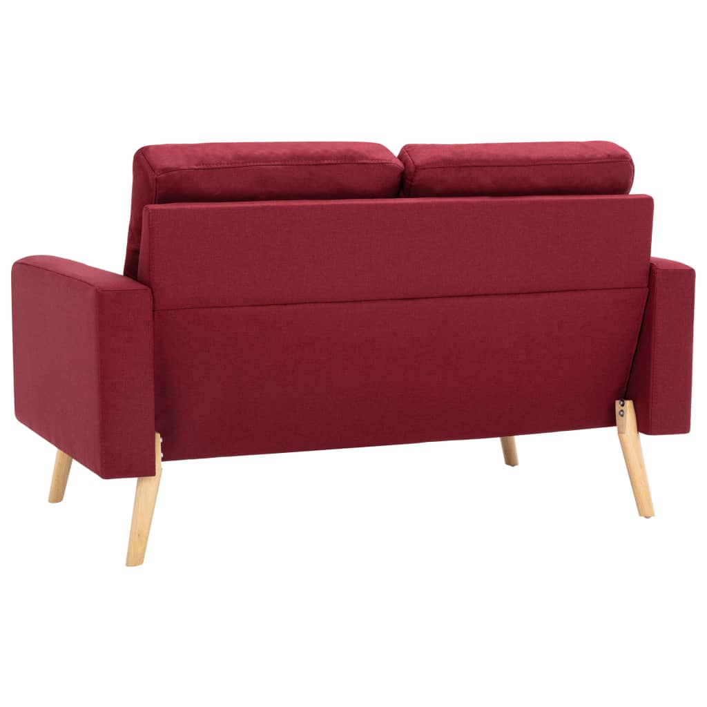 2 pcs conjunto de sofás tecido vermelho tinto
