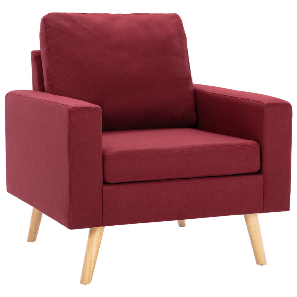 2 pcs conjunto de sofás tecido vermelho tinto