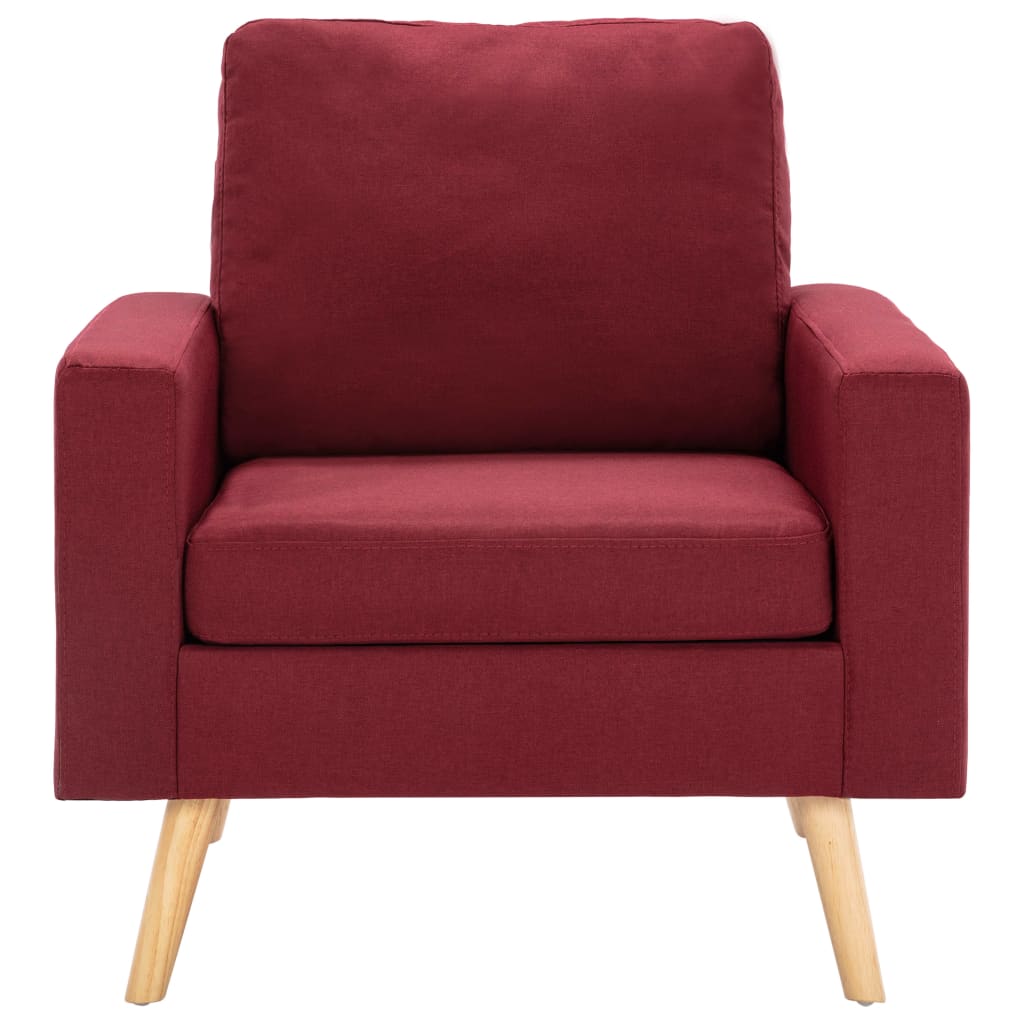 2 pcs conjunto de sofás tecido vermelho tinto