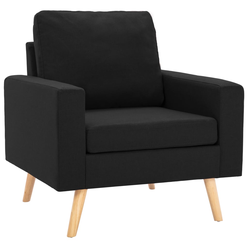 2 pcs conjunto de sofás tecido preto