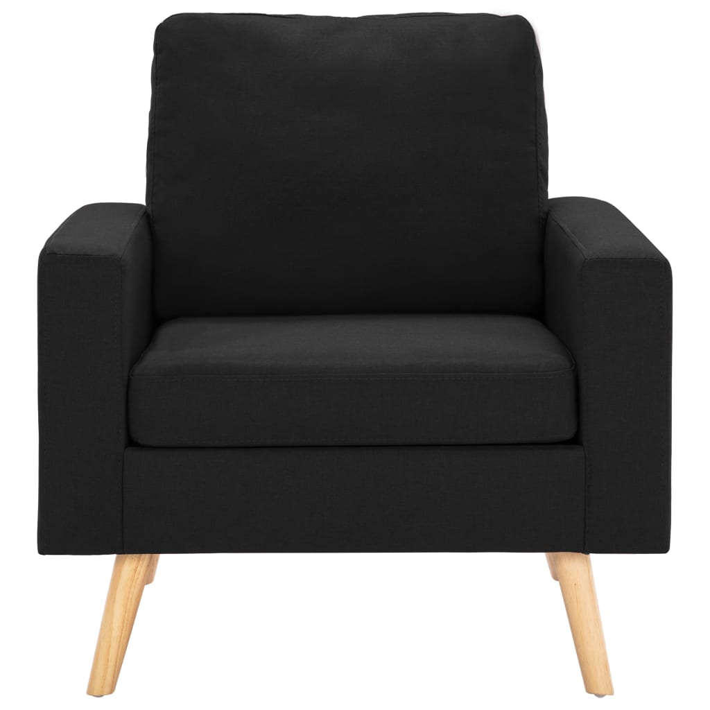 2 pcs conjunto de sofás tecido preto