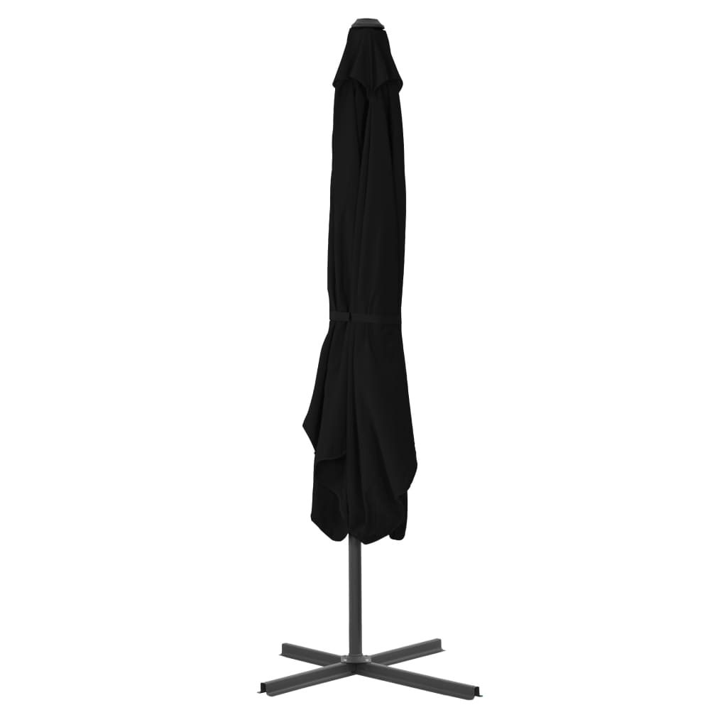 Guarda-sol de jardim com poste de aço 250x250x230 cm preto