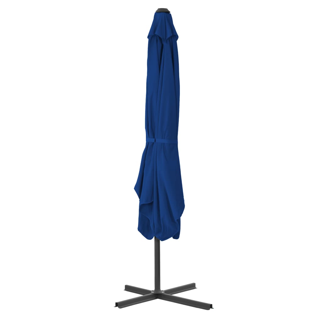 Guarda-sol de jardim com poste de aço 250x250x230 cm azul
