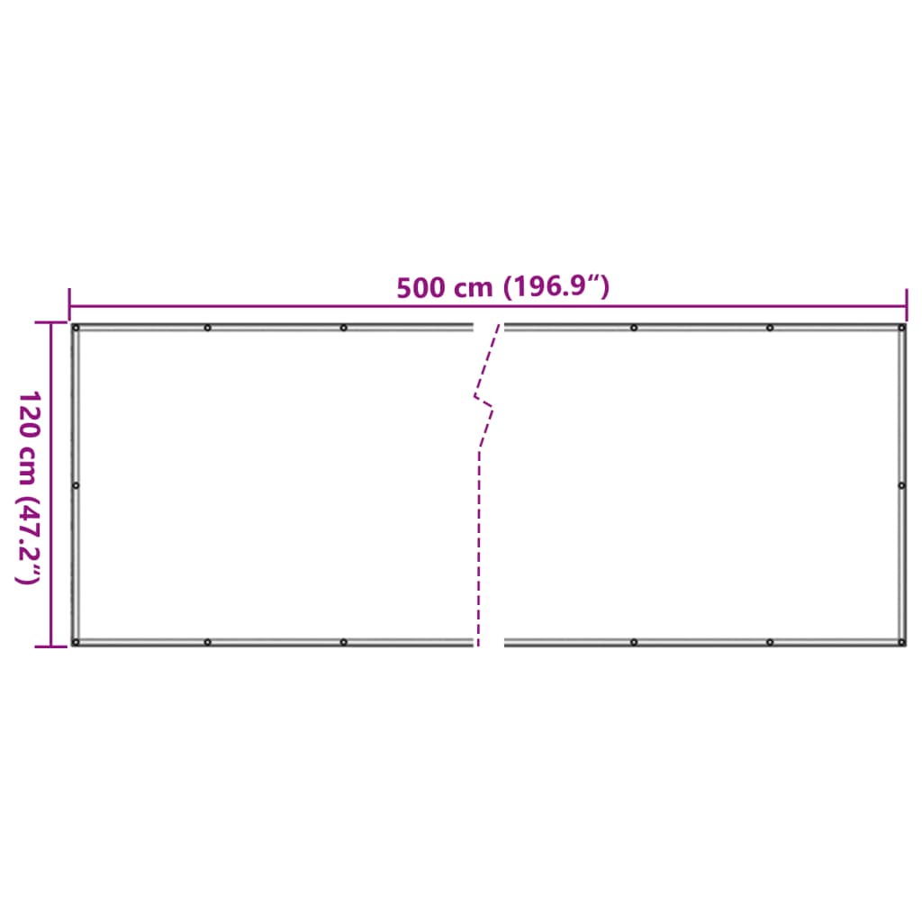 Tela de varanda 120x500 cm tecido Oxford antracite