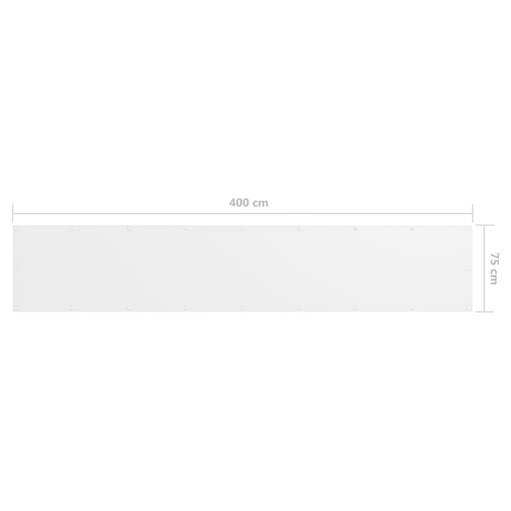 Tela de varanda 75x400 cm tecido Oxford branco