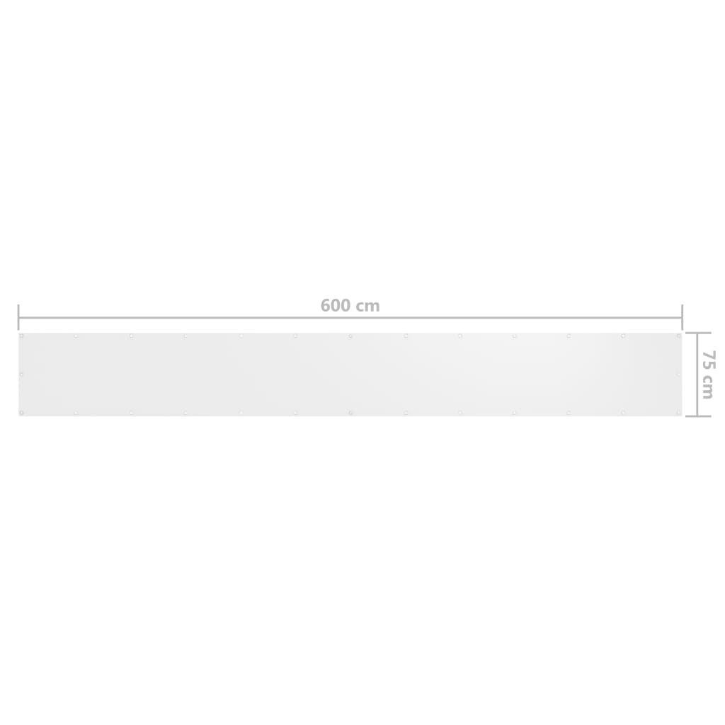 Tela de varanda 75x600 cm tecido Oxford branco