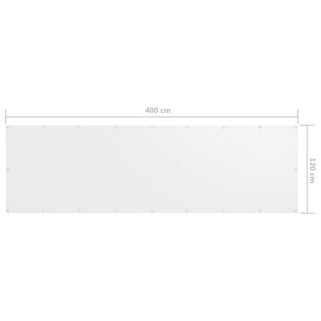 Tela de varanda 120x400 cm tecido Oxford branco
