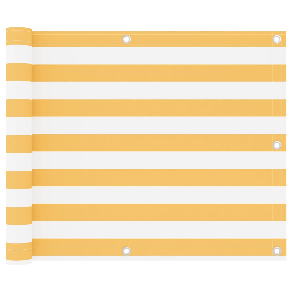 Tela de varanda 75x500 cm tecido Oxford branco e amarelo