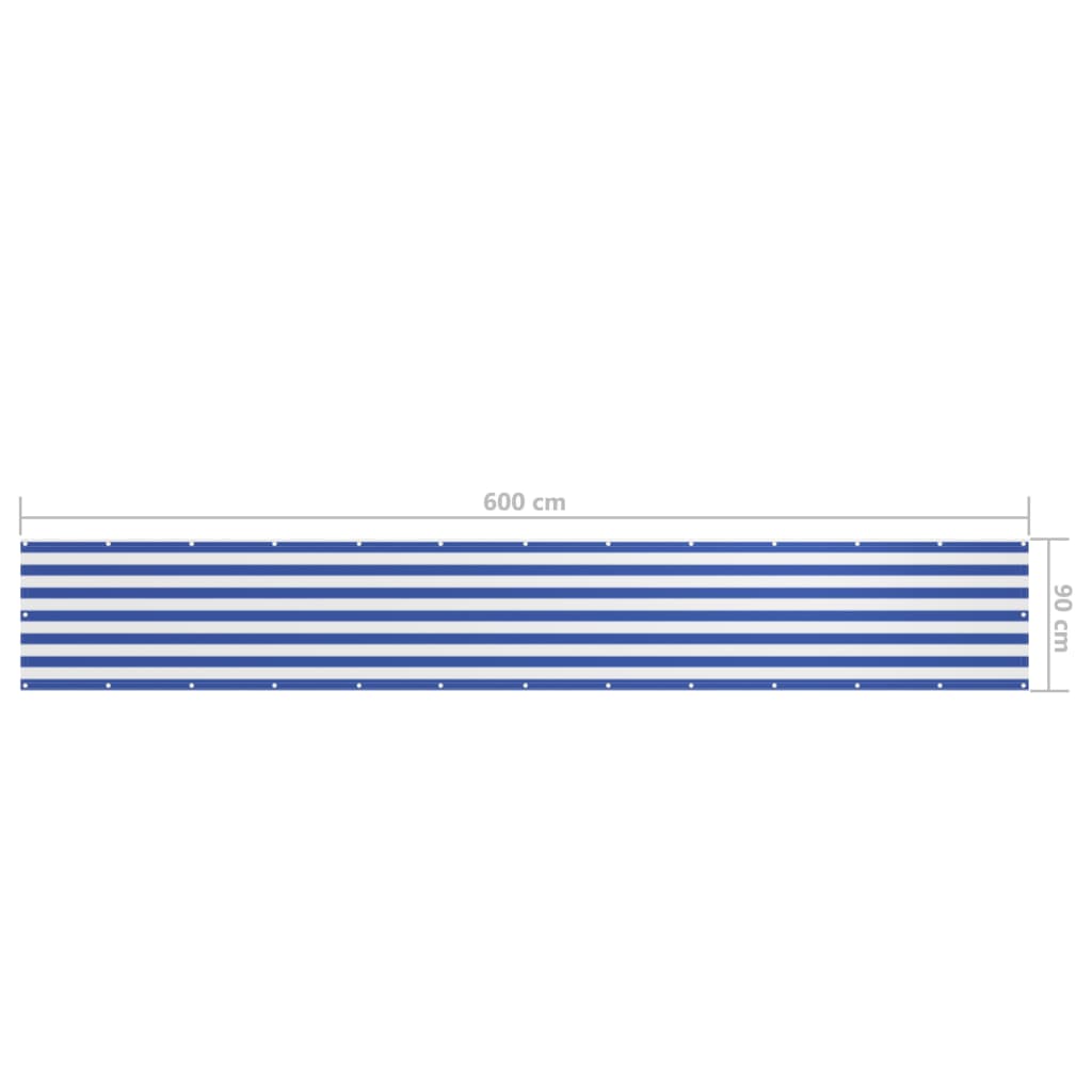 Tela de varanda 90x600 cm tecido Oxford branco e azul