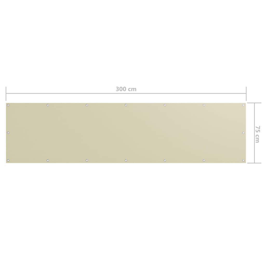 Tela de varanda 75x300 cm tecido Oxford creme