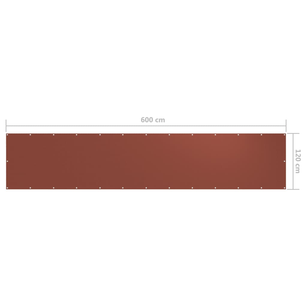 Tela de varanda 120x600 cm tecido Oxford terracota