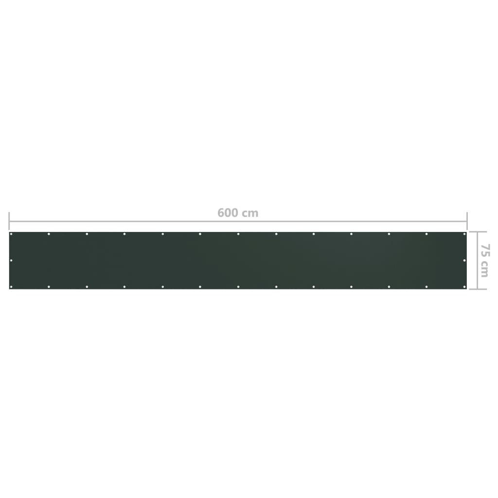 Tela de varanda 75x600 cm tecido Oxford verde-escuro