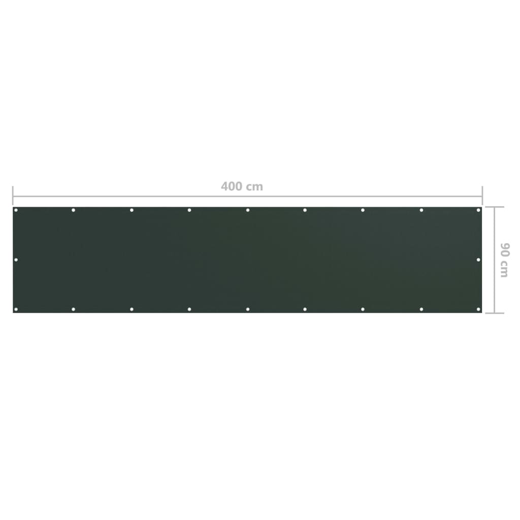 Tela de varanda 90x400 cm tecido Oxford verde-escuro