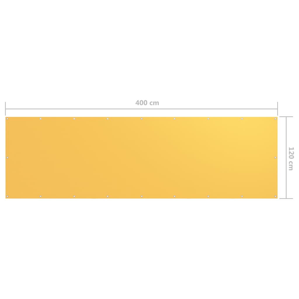 Tela de varanda 120x400 cm tecido Oxford amarelo