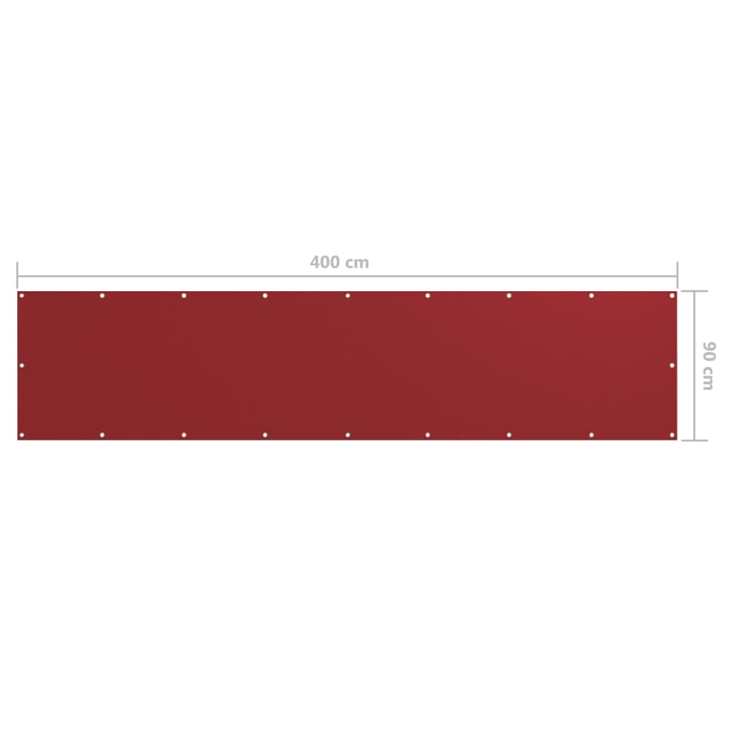 Tela de varanda 90x400 cm tecido Oxford vermelho