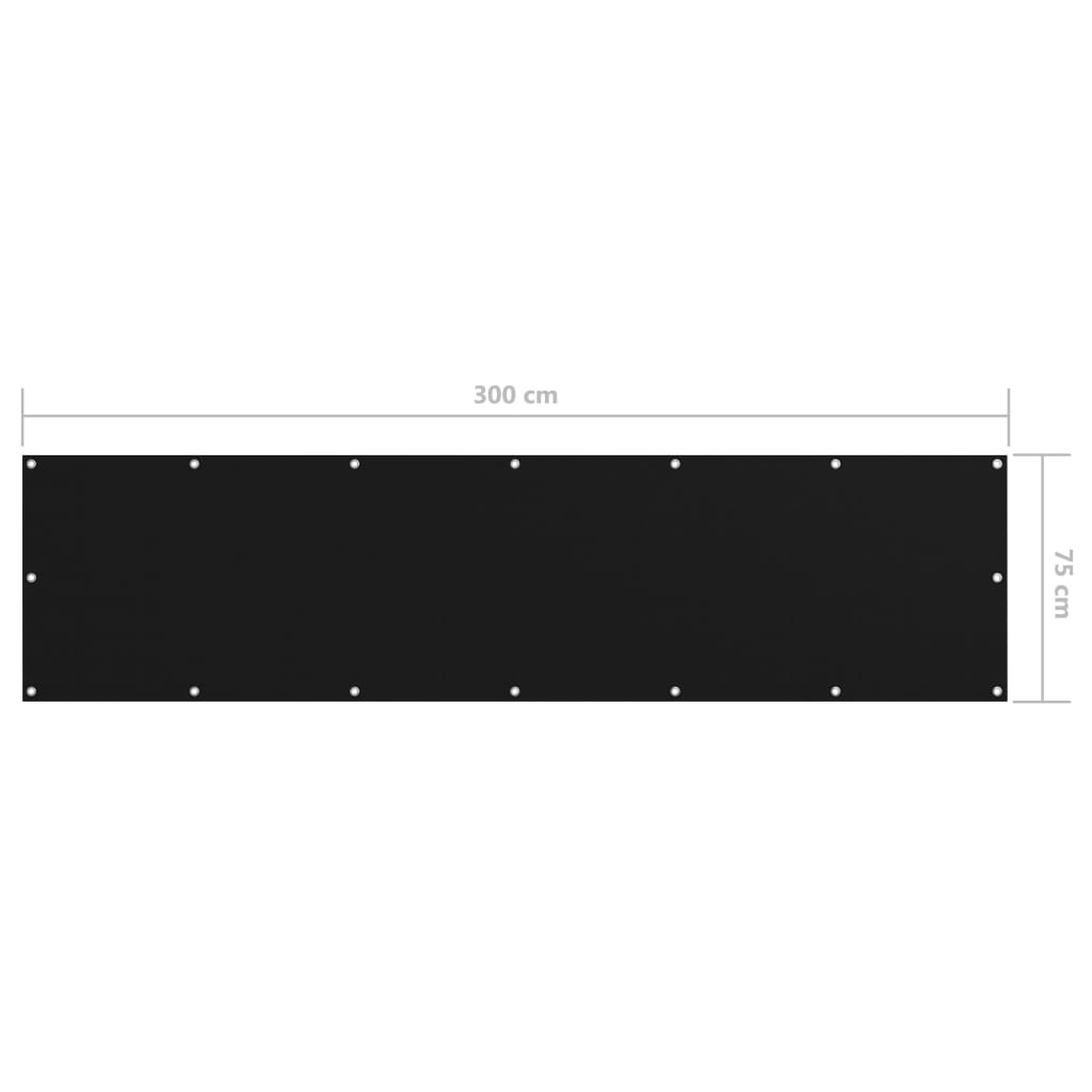 Tela de varanda 75x300 cm tecido oxford preto