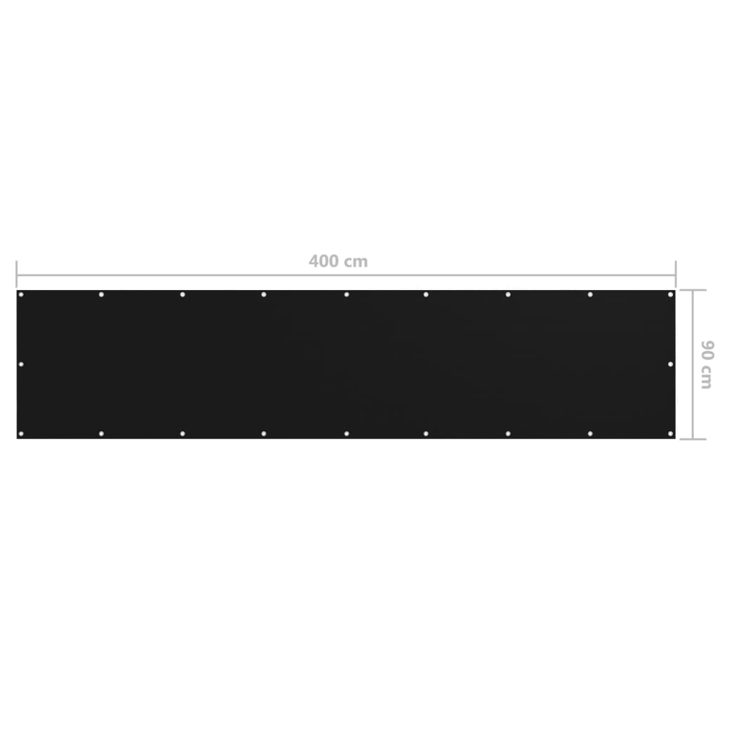 Tela de varanda 90x400 cm tecido Oxford preto