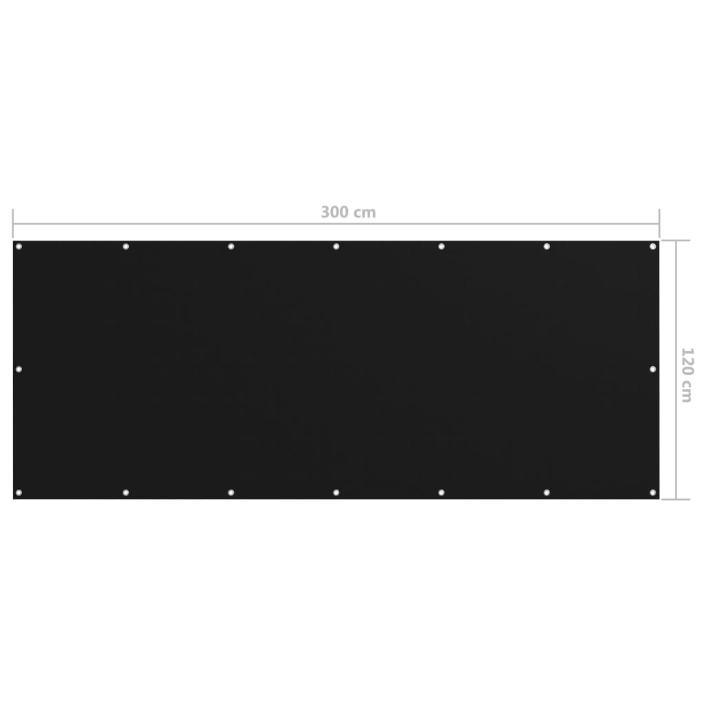 Tela de varanda 120x300 cm tecido Oxford preto