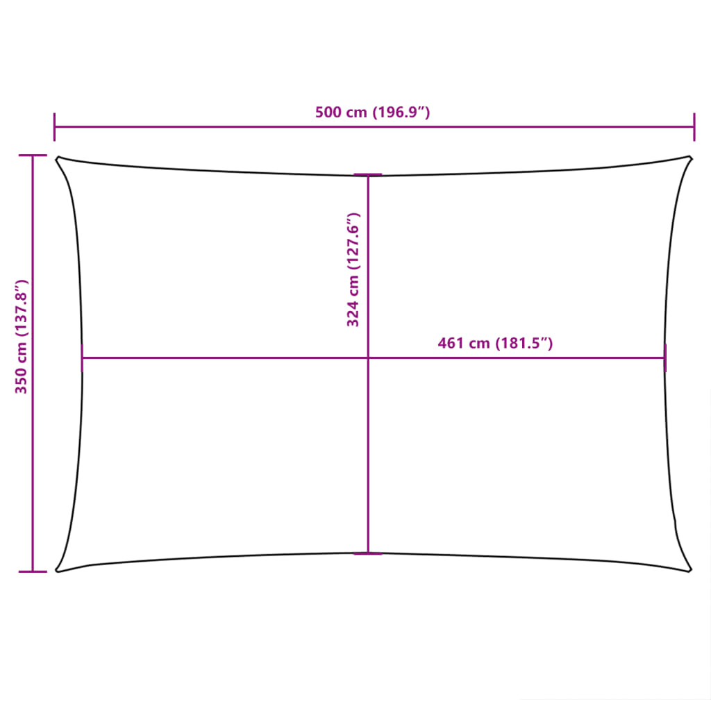 Guarda-Sol tecido Oxford retangular 3,5x5 m antracite