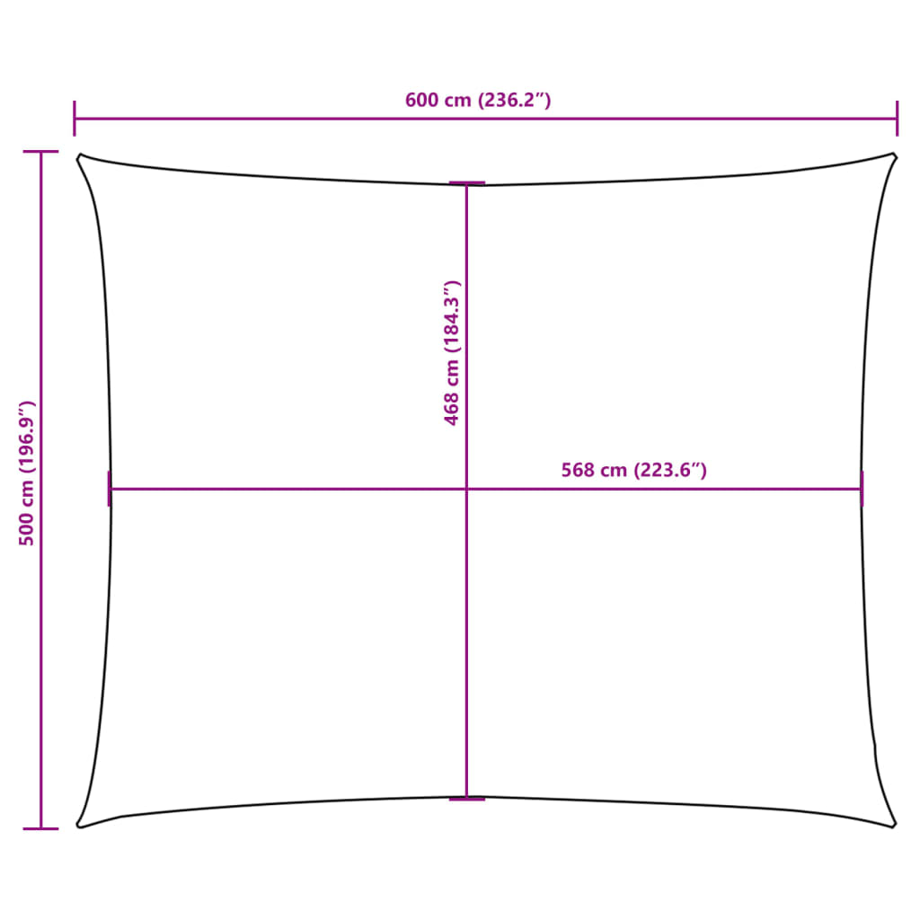 Para-sol estilo vela tecido oxford retangular 5x6 m antracite