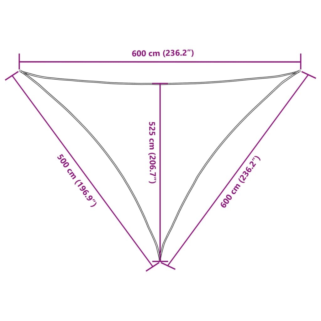 Para-sol estilo vela tecido oxford triangular 5x6x6 m antracite