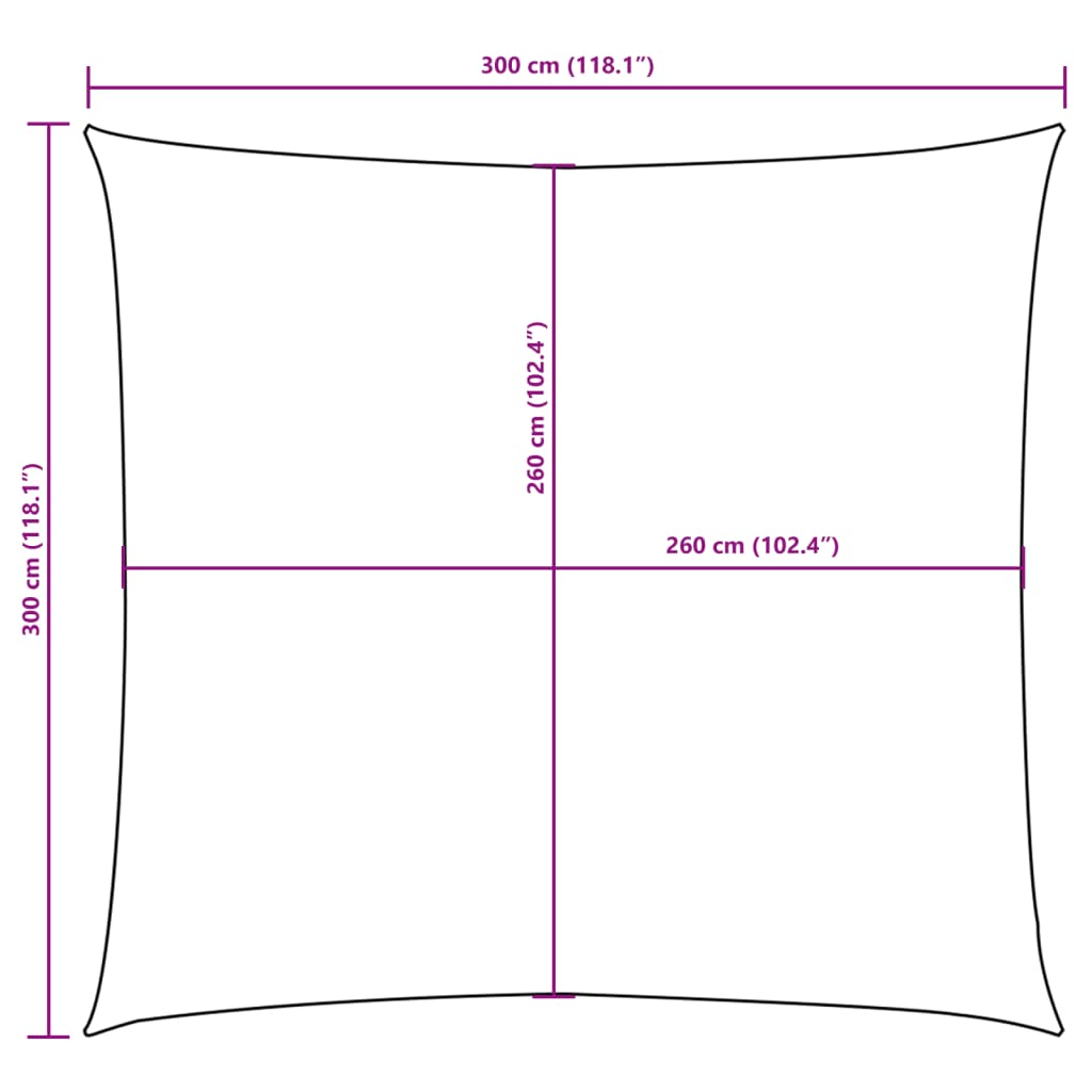Para-sol estilo vela tecido oxford quadrado 3x3 m bege