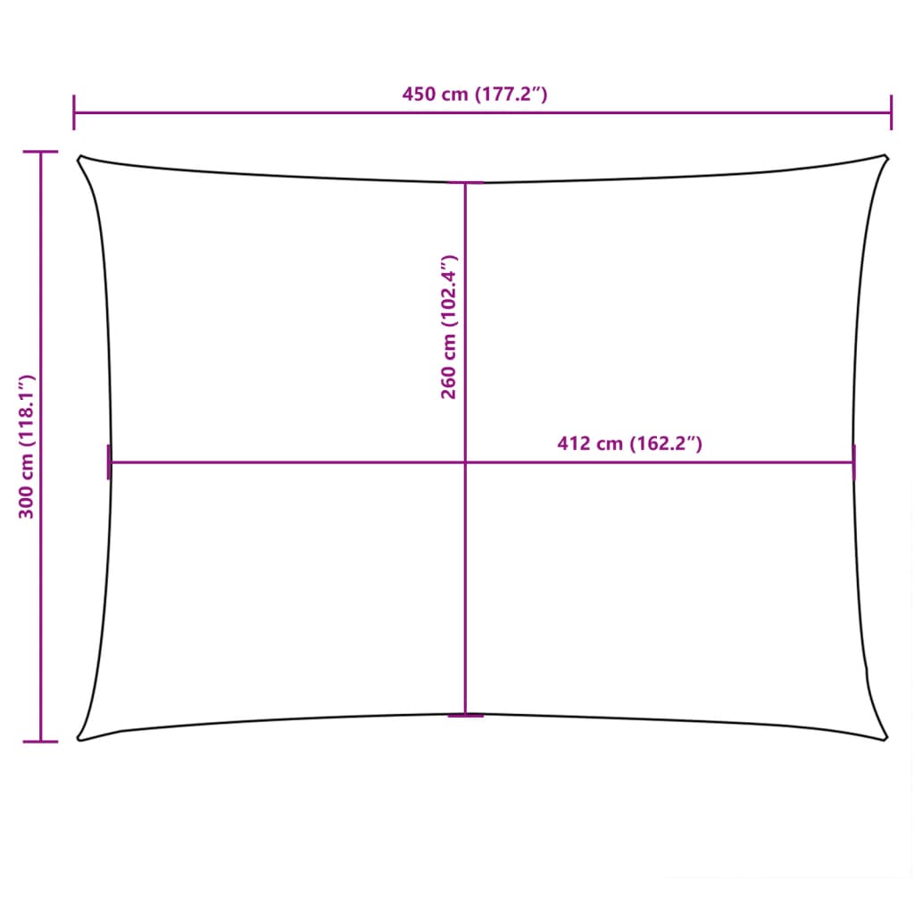 Para-sol estilo vela tecido oxford retangular 3x4,5 m bege
