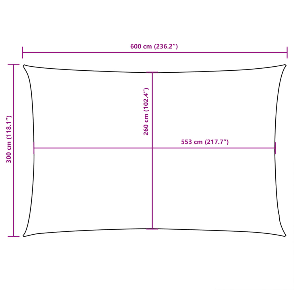 Guarda-Sol tecido Oxford retangular 3x6 m bege