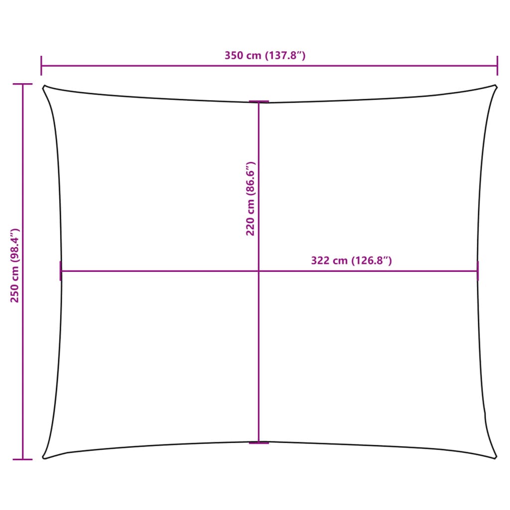 Para-sol tecido oxford retangular 2,5x3,5 m branco