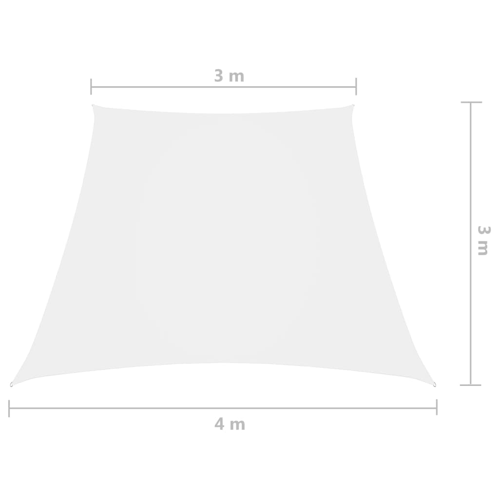 Para-sol estilo vela tecido oxford trapézio 3/4x3 m branco