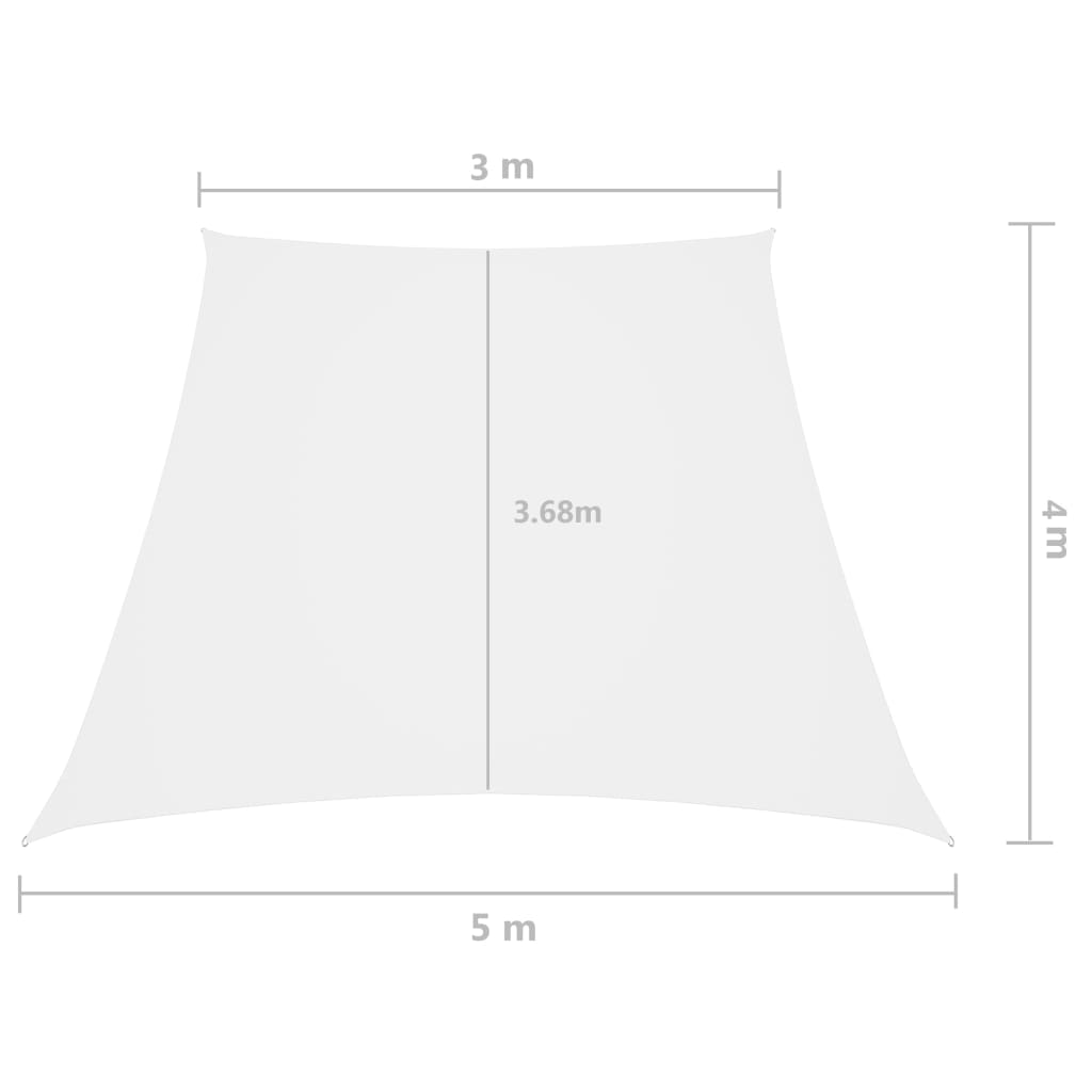 Para-sol estilo vela tecido oxford trapézio 3/5x4 m branco