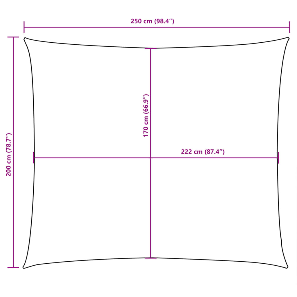 Para-sol estilo vela tecido oxford retangular 2x2,5 m terracota