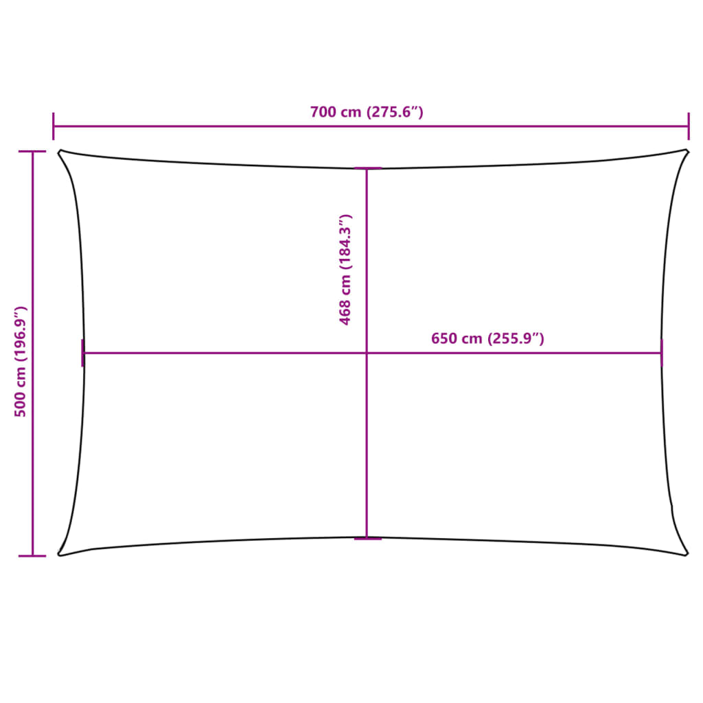 Para-sol estilo vela tecido oxford retangular 5x7 m terracota