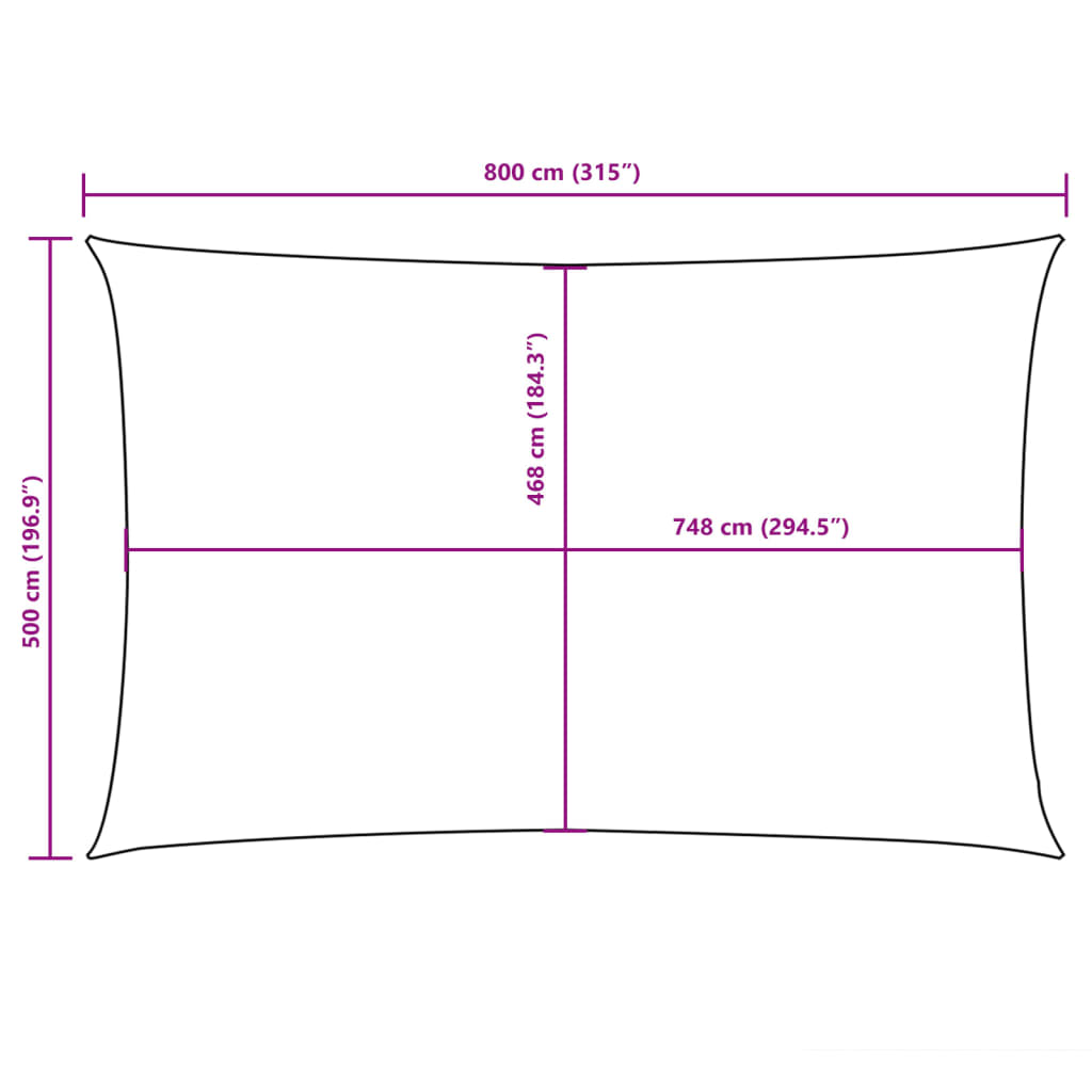 Para-sol estilo vela tecido oxford retangular 5x8 m terracota