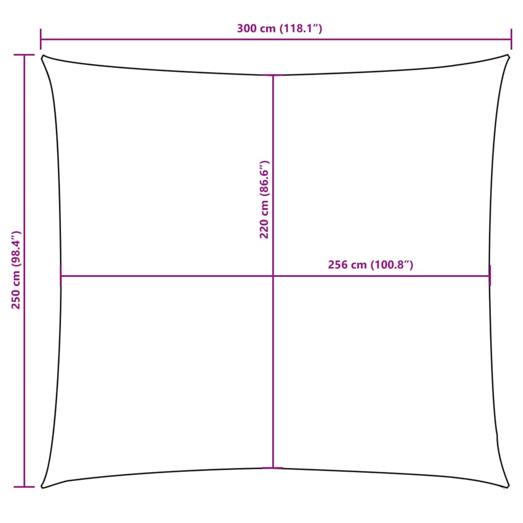 Para-sol vela tecido oxford retangular 2,5x3 cinza-acastanhado