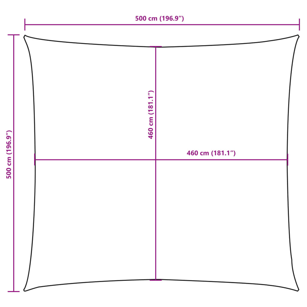 Para-sol estilo vela tecido oxford quadrado 5x5 m azul