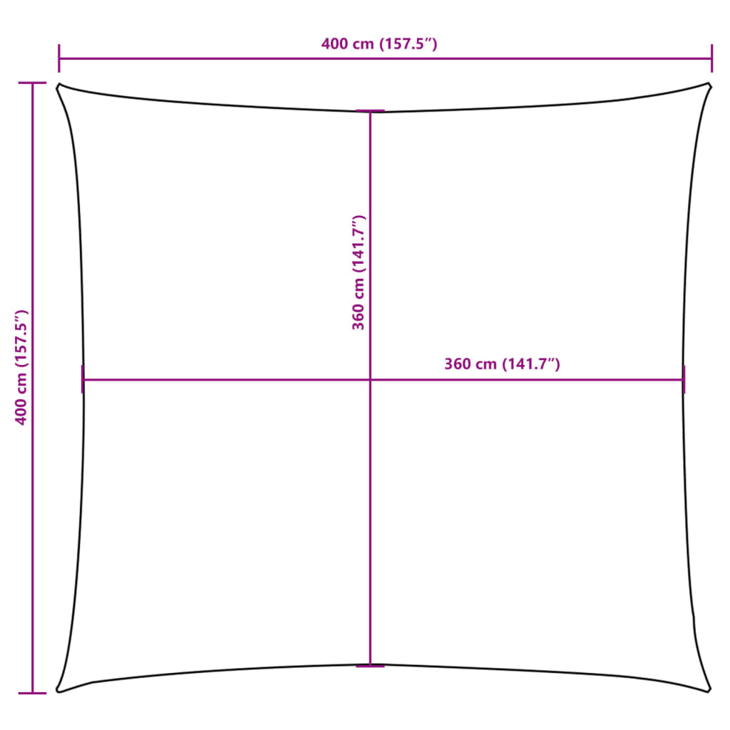 Para-sol estilo vela tecido oxford quadrado 4x4 m amarelo